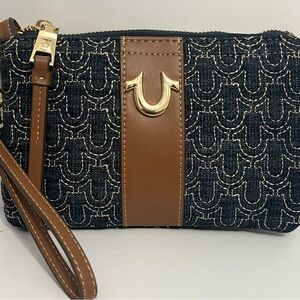 Pre-Owned True Religion Denim and Brown Wristlet